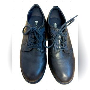 Boys dress shoes, black with blue trim. Worn for a few hours for a wedding.